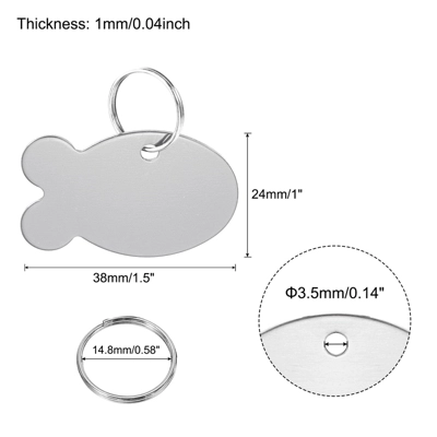 Unique Bargains Aluminum Stamping Blank Tags For Necklace Bracelet Making 20 Pcs