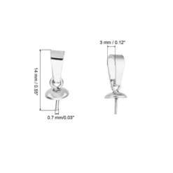 Unique Bargains Stainless Steel Jewelry Making Eye Pin Peg Bails 60 Pcs