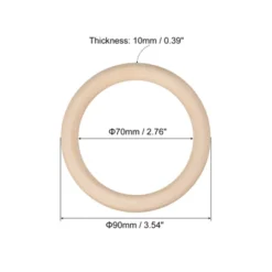Unique Bargains DIY Crafting Natural Smooth Unfinished Wood Rings 10 Pcs