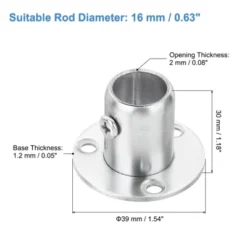 Unique Bargains Flange Closet End Supports Diameter Rod Bracket 4 Pcs