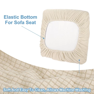 Unique Bargains Polyester Elastic Bottom Non-Slip Sofa Couch Cushion Covers 3 Pcs 20"x20" - Image 3