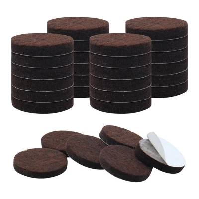 Unique Bargains Round Self-Stick Anti-Scratch Floors Protector Furniture Felt Pads Dark Brown 30 Pcs - Image 2
