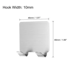 Unique Bargains Stainless Steel Waterproof Decorative Brushed Hat Hooks And Hangers 1.81"x1.89" Silver