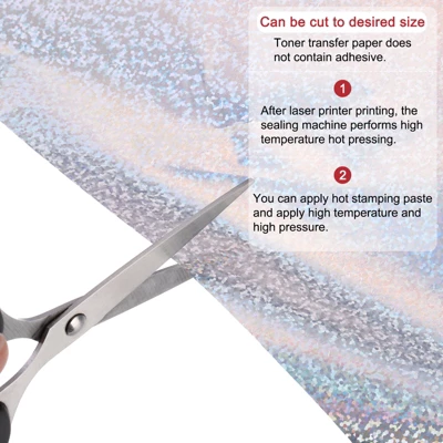 Unique Bargains Deco Foil Transfer Sheets For DIY Craft Laser Printer 8.5"x11" 50 Pcs Colorful - Image 2