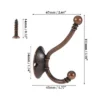 Unique Bargains Vintage Clothes Hooks Door Hooks 3.98"x1.34"x2.64" Bronze Tone 4 Pcs