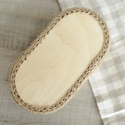 Unique Bargains Unfinished Wood Smooth Pre-Drilled Crochet Basket Base 5.5 Inch 4 Pcs - Image 5