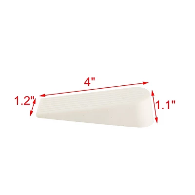 Unique Bargains Home Office Rubber Non-Slip Doorstops White 4" X 1.2" X 1.1" 2 Pcs