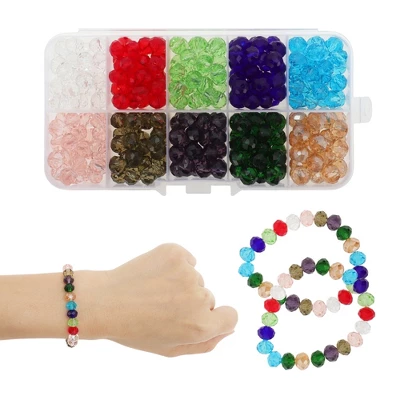 Unique Bargains 8mm Glass Beads For Bracelets For Making Bracelet Making DIY Crafts Assorted Color 300 Pcs - Image 2
