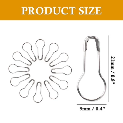 Unique Bargains Metal Bulb Small Breastpin Gourd Safety Pins Silver Tone 100 Pcs - Image 5