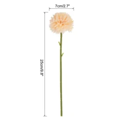 Unique Bargains Chrysanthemum Silk Head Faux Artificial Flower For Wedding Decoration 9.8'' Long 20 Pcs Champagne Color