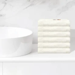 Unique Bargains Bathroom Highly Absorbent Lightweight Cartoon Pattern Cotton Face Cloths 6 Pcs