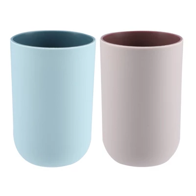 Unique Bargains 2Pcs Bathroom Tumblers Bathroom Toothbrush Cup Blue 4.33''x2.76'' 350ml - Image 11