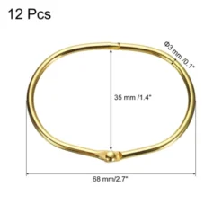 Unique Bargains Iron Durable Rustproof Snap Design Shower Curtain Rings 12 Pcs