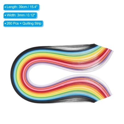 Unique Bargains DIY Craft Activity Kits Paper DIY Quilling Strips Multicolored 260 Pcs