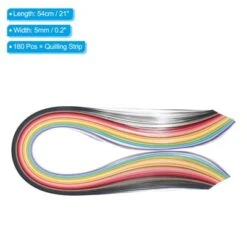 Unique Bargains Smooth DIY Craft Activity Kit Quilling Paper Strips 180 Pcs