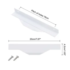 Unique Bargains Finger Edge Cabinet Pulls 160mm Hole Diameter White 10 Pcs