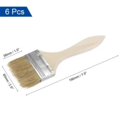 Unique Bargains Bristle Wall Treatment Tool Paint Brush With Wooden Handle 6 Pcs