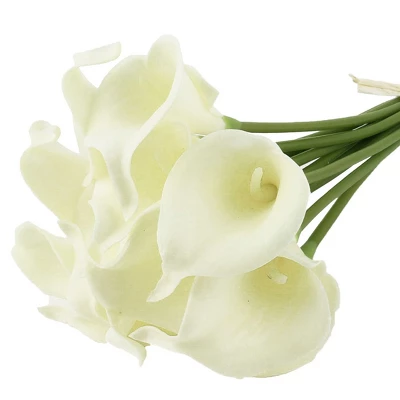 Unique Bargains Bridal Wedding Party Calla Lily Artificial Flowers Bouquet 12 Pcs