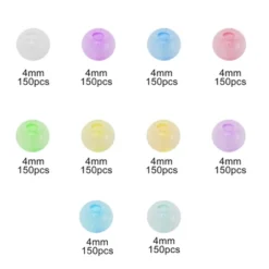Unique Bargains 4mm Round Glass Beads For Bracelets For Making Bracelet Making DIY Crafts Mixed Color