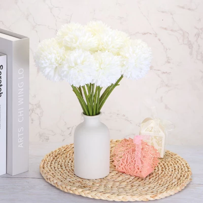 Unique Bargains Silk Chrysanthemum Faux Artificial Flower For DIY Craft Wedding Decoration 10 Pcs - Image 2