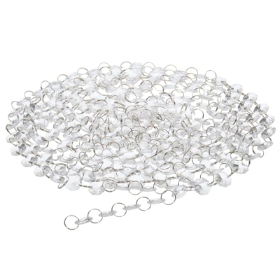 Unique Bargains Acrylic Octagon Chandelier Bead Chains For Craft Wedding Decor 16.4 Ft Transparent 1 Pc - Image 6