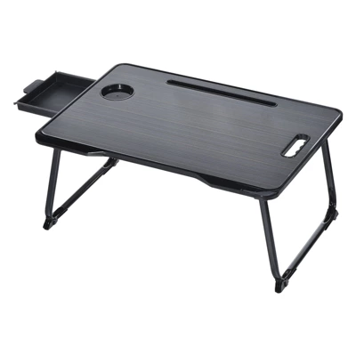 Unique Bargains Laptop Bed Desk Foldable Breakfast Tray Portable Lap Desk With Storage Drawer Tablet Slot Cup Holder For Bed Couch Sofa Floor - Image 4