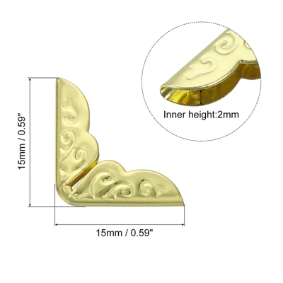 Unique Bargains Metal Retro Decorative Scrapbook Photo Book Protecting Corners 50 Pcs