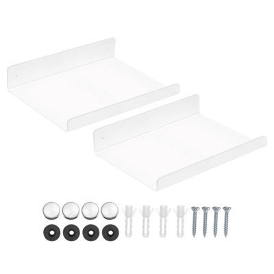 Unique Bargains Acrylic Clear Floating Wall Mounted Shelf For Bathroom Kitchen - Image 4