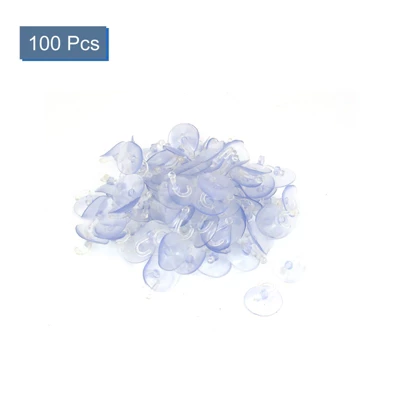 Unique Bargains Home Bathoom Clear Plastic 30mm Dia Suction Cup Hooks And Hangers Clear 100 Pcs - Image 2